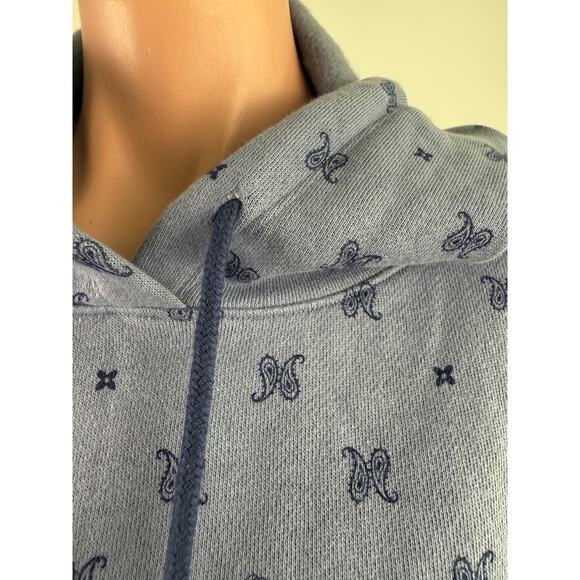 Victoria's Secret PINK Long Sleeve Fleece Blue Hoodie Crop Sweatshirt  Size XXL - Picture 2 of 8